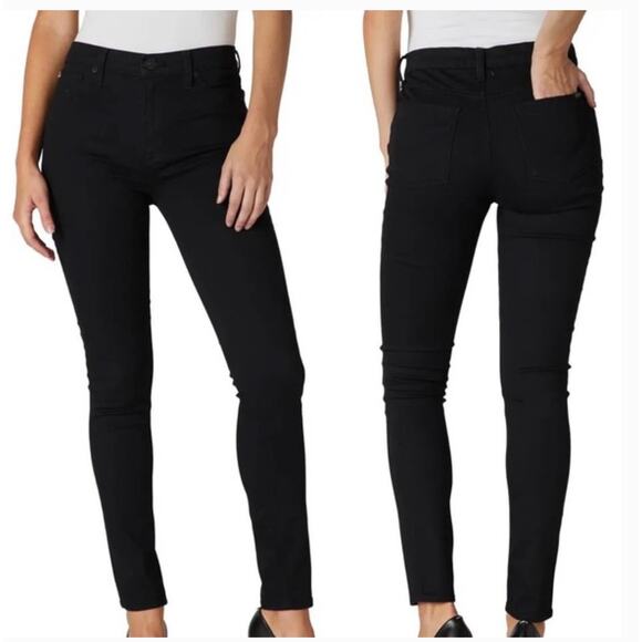 Hudson Jeans Womens 26 Black Natalie Super Skinny Midrise Ankle Stretch Denim - Picture 1 of 10